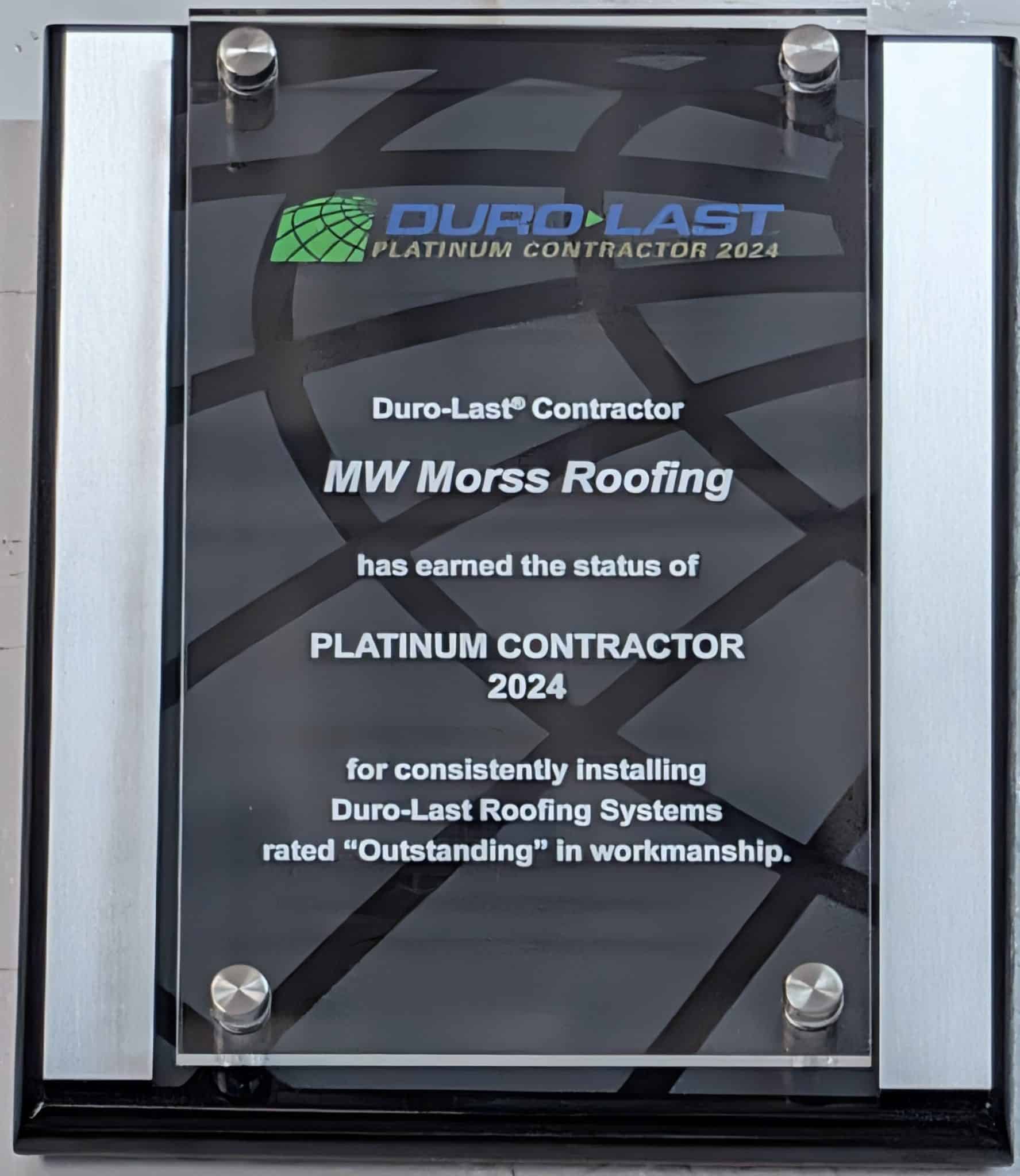 Platinum Contractor Plaque 2024